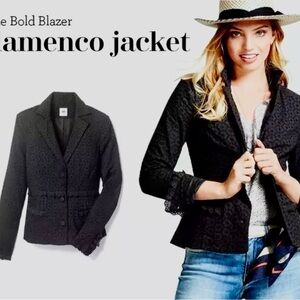 GUC, Cabi Flamenco black eyelet blazer